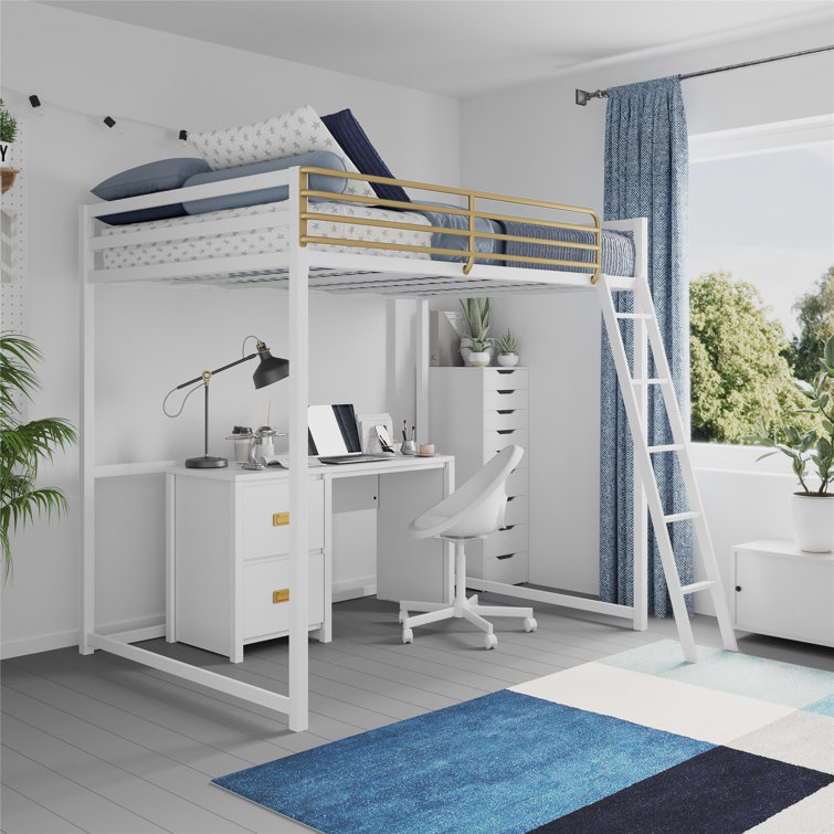 Little Seeds Monarch Hill Haven Metal Loft Bed Full White